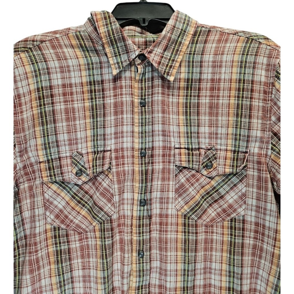 Royal Robbins Shirt Mens Large Metal Snap Plaid Country Cowboy Flap Pockets - Picture 3 of 9
